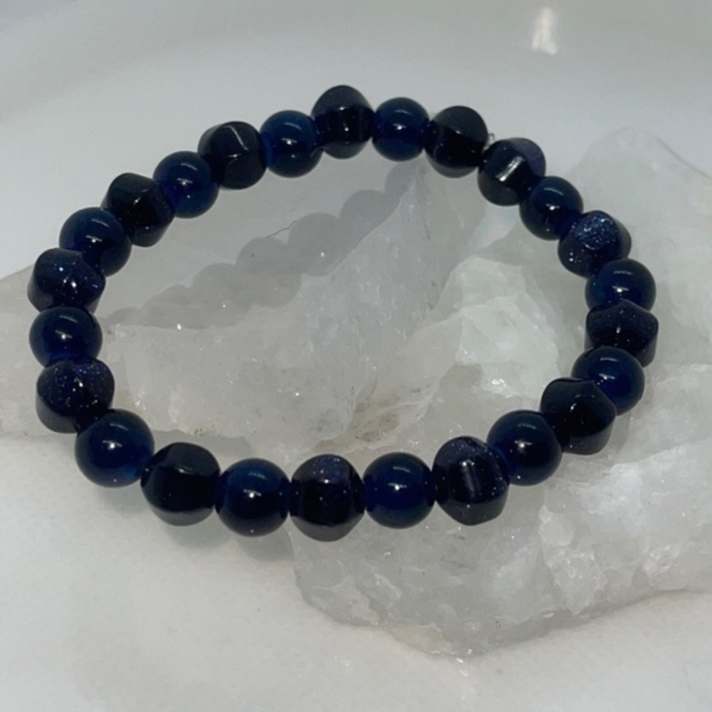 Blue Goldstone Bracelet Hand Crafted
